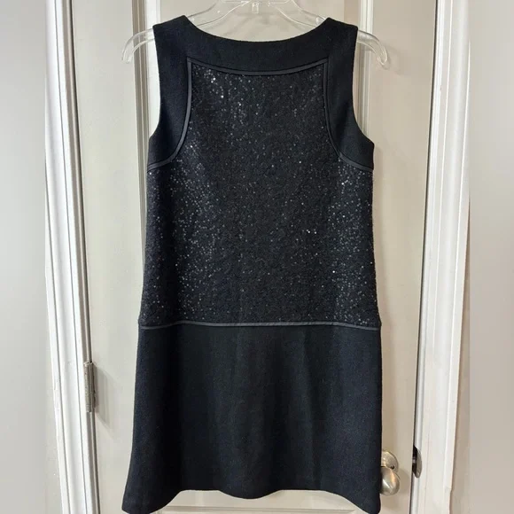LOFT Black Sequin Wool Dress - Picture 3 of 5
